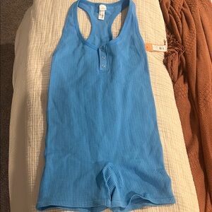 Blue Sleeveless Romper